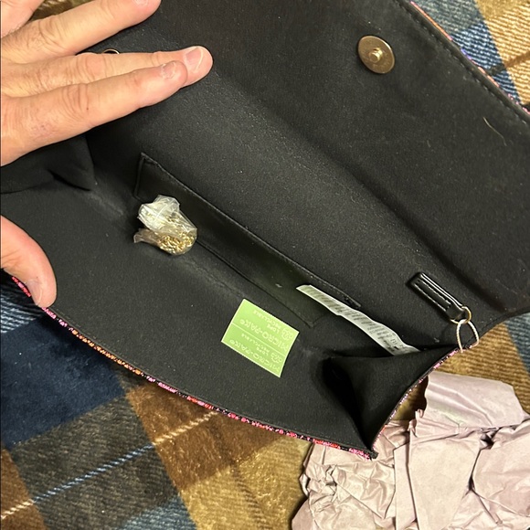 Liliana Pink and Blue Snake Print Clutch - Picture 3 of 9